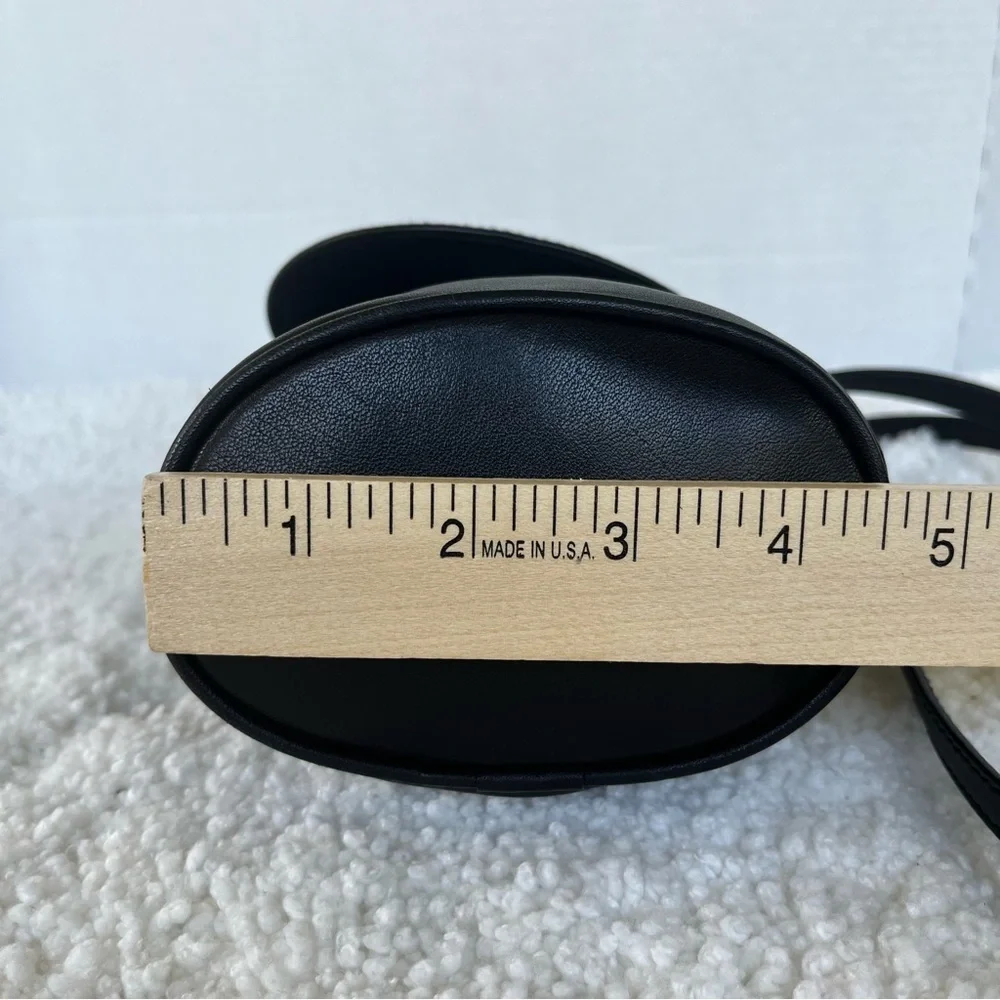 Brighton One World Women's Vintage Black Mini Leather Bucket Crossbody Bag